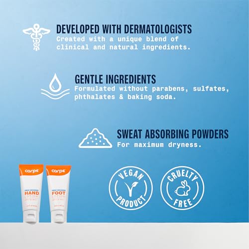 Carpe Sweat Absorbing Hand & Foot Lotion Bundle, Eucalyptus