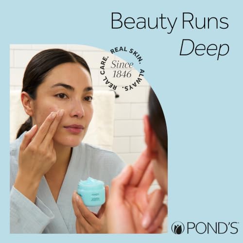 POND’S Fresh Hydration Gel Moisturizer – 24 HR Hydration with Vitamin E, Hyaluronic Acid & Vitamin B3 – Alcohol & Oil-Free Face Moisturizer – Dermatologist Tested, 3.4 oz