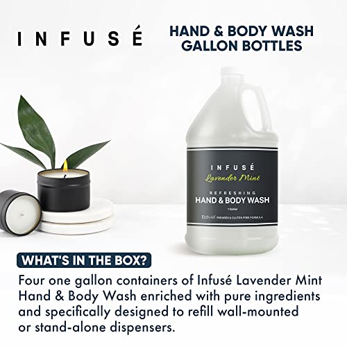 Hand/Body Wash | Infuse Lavender Mint Hotel | 1 Gallon | For Hospitality & Vacation Rentals to Refill Dispensers