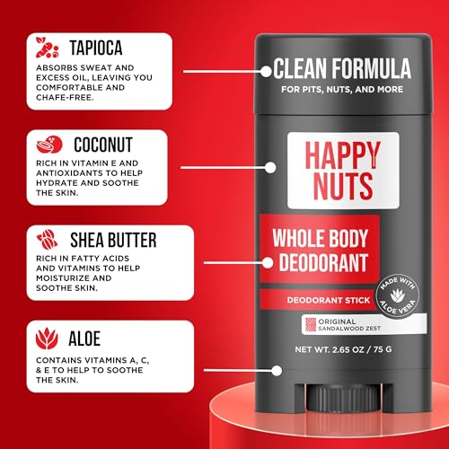 HAPPY NUTS Total Body and Ball Aluminum-Free Deodorant & Comfort Cream Bundle - Complete Ball & Body Odor Defense for Men, OG Scent