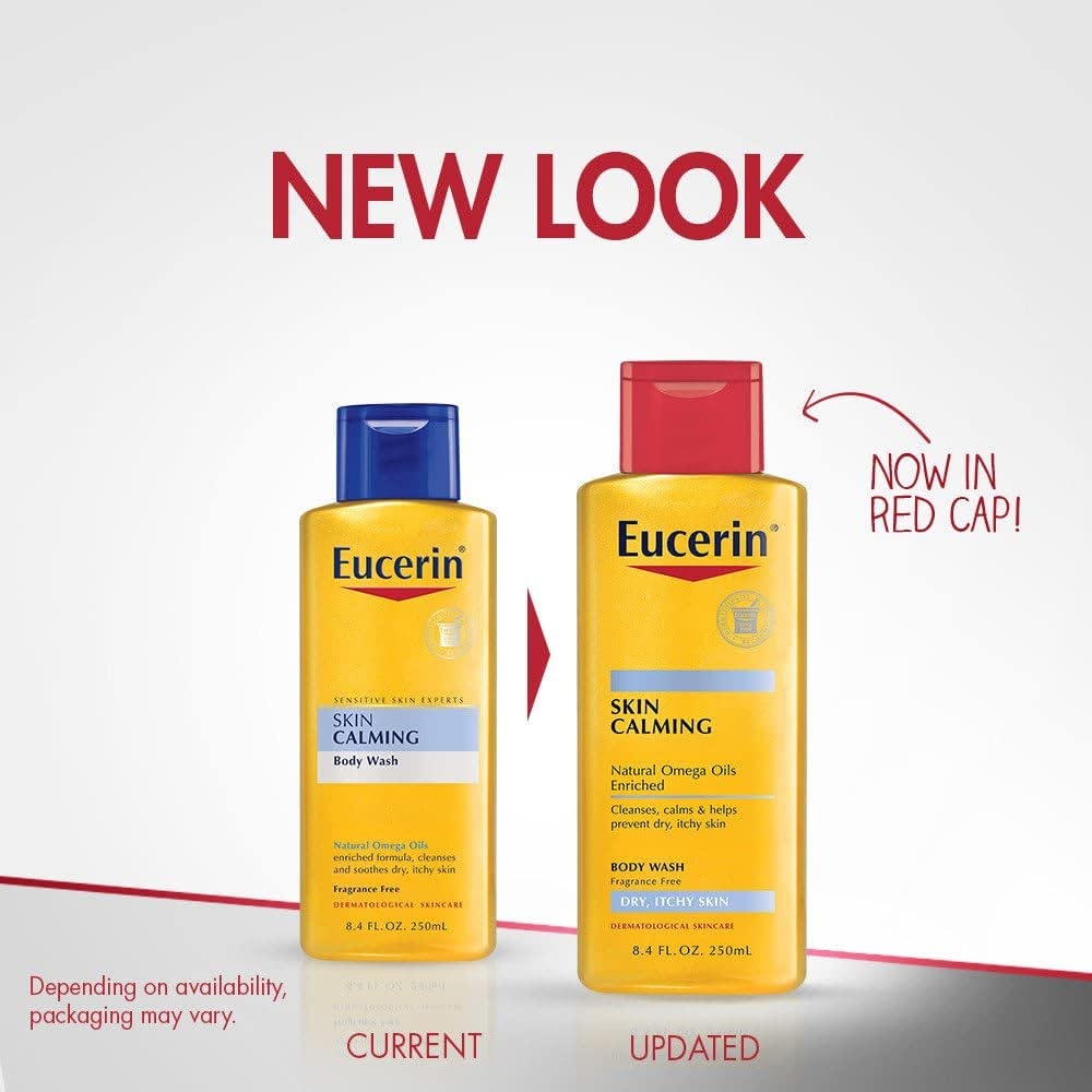 Eucerin Skin Calming Body Wash - Cleanses and Calms to Help Prevent Dry Itchy 8.4 Oz