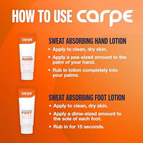 Carpe Sweat Absorbing Hand & Foot Lotion Bundle, Eucalyptus