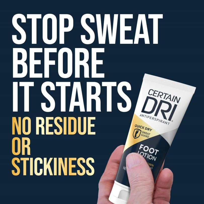 Certain Dri Antiperspirant Foot Lotion, 24-Hour Sweat Protection, 1.3 oz