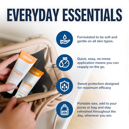 Carpe Sweat Absorbing Hand & Foot Lotion Bundle, Eucalyptus