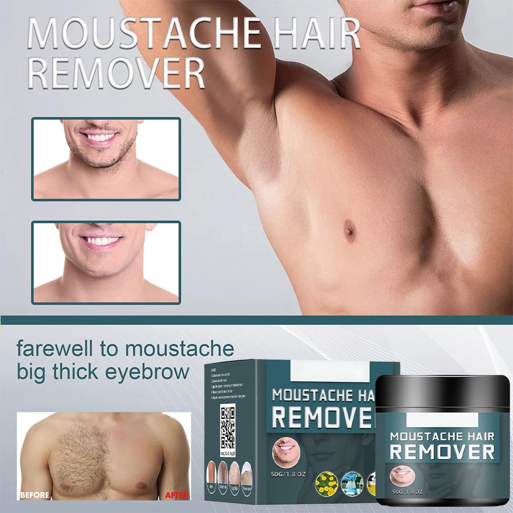Wenrny Men's Beard & Mustache Hair Removal Cream 2-Pack