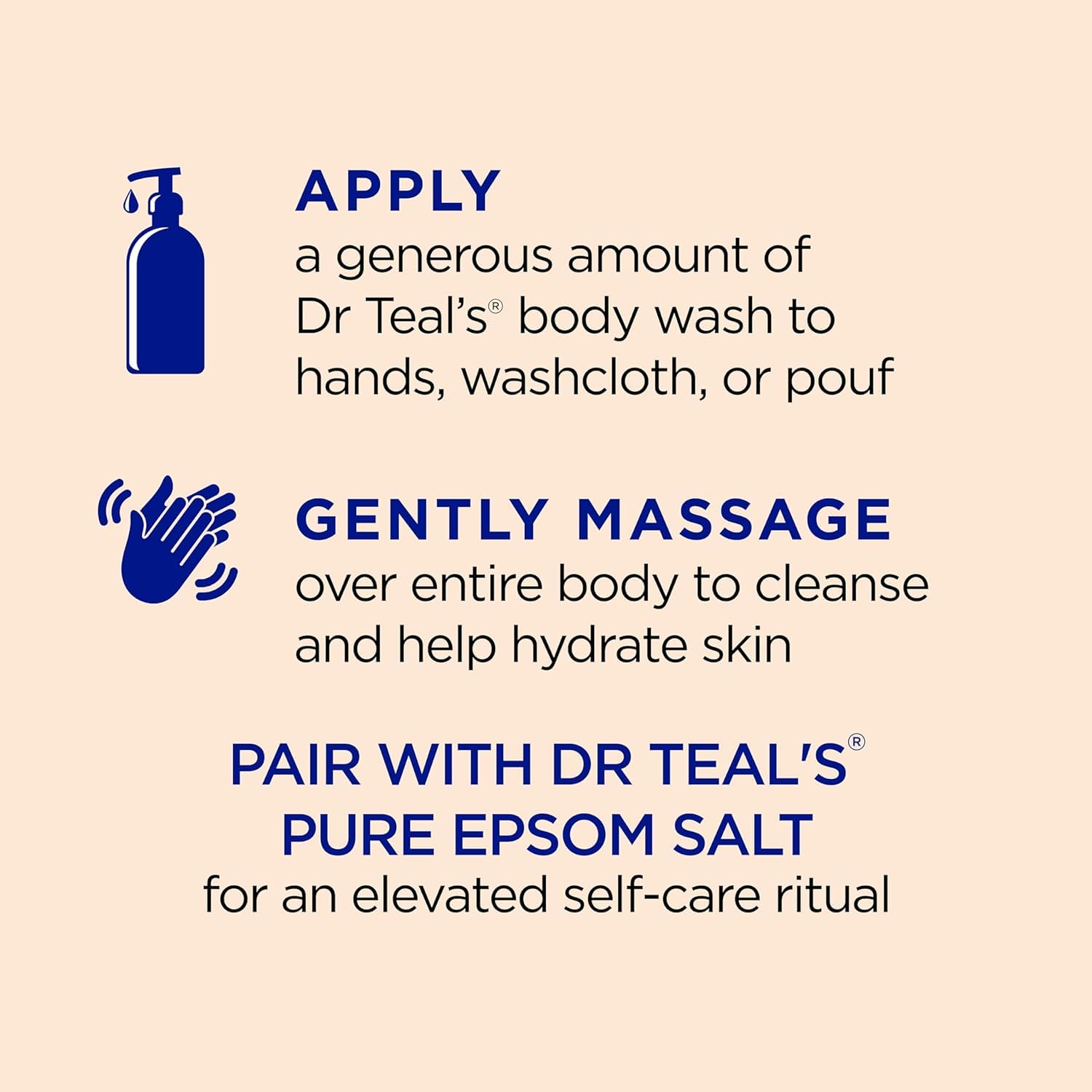 Dr Teal's Body Wash with Pure Epsom Salt, 24 fl oz (Pack of 2)