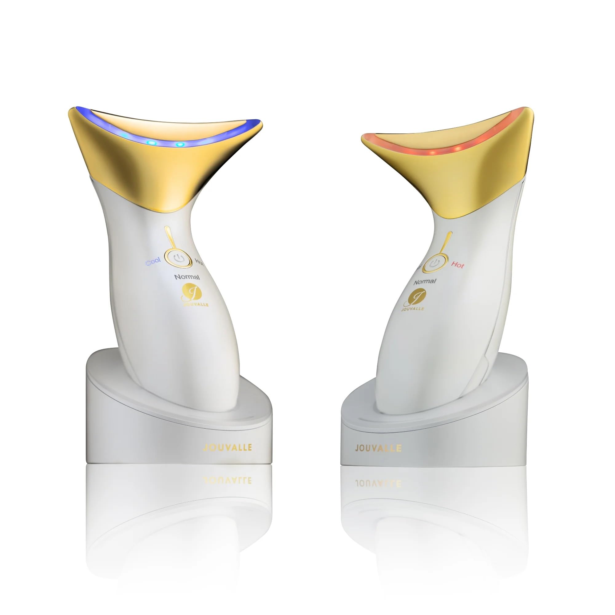 JOUVALLE Neck and Body Solution, Hot & Cool LED Beauty Device, Red & Blue Light Technology, Vibration Massage, for Neck, Décolleté & Body Care