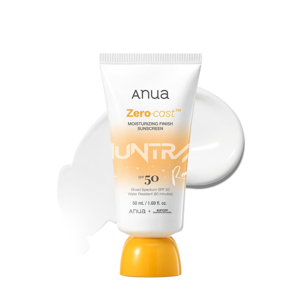 Anua Zero-Cast Moisturizing Sunscreen SPF 50, Glow Natural Sunscreen for face 1.69fl.oz