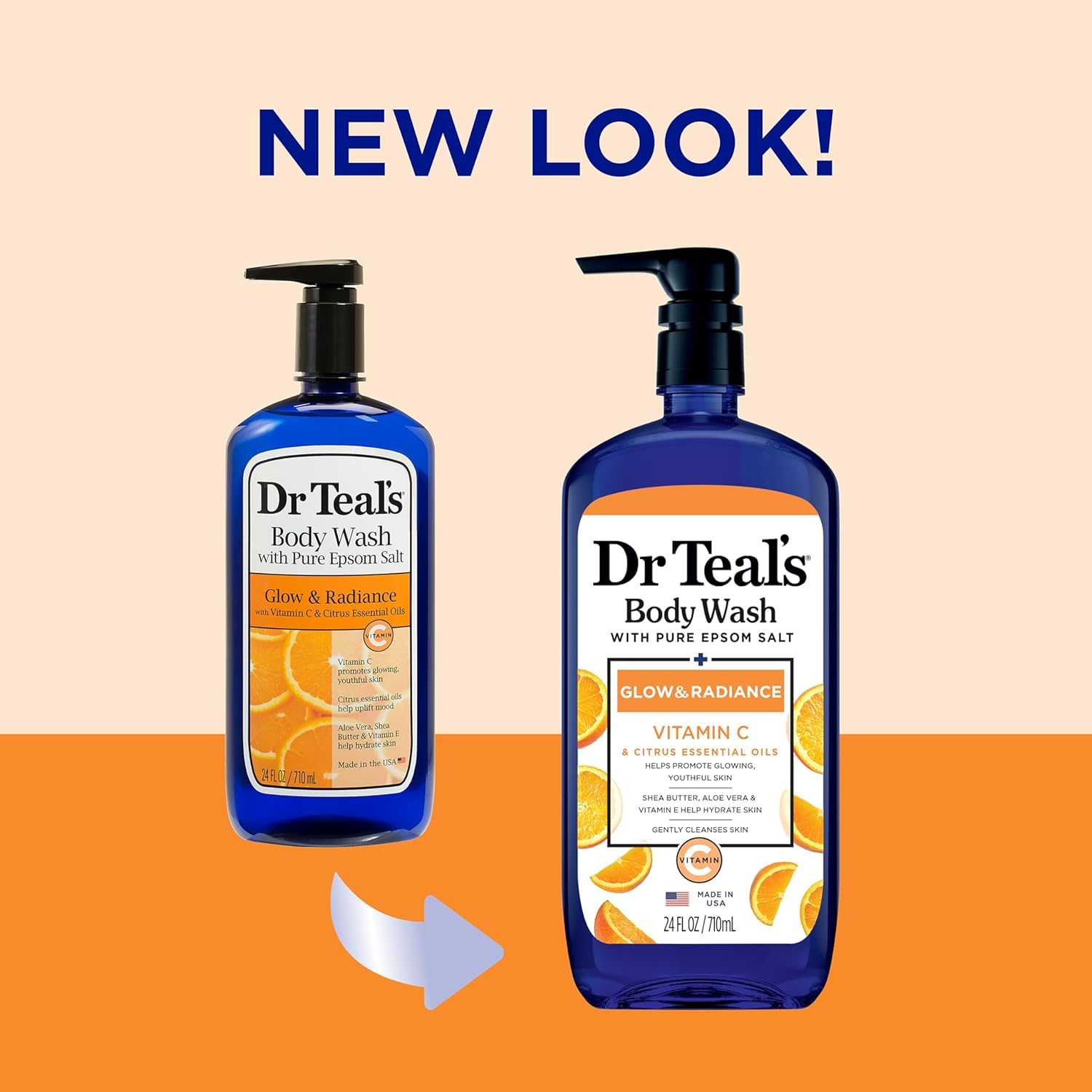 Dr Teal's Body Wash with Pure Epsom Salt, 24 fl oz (Pack of 2)