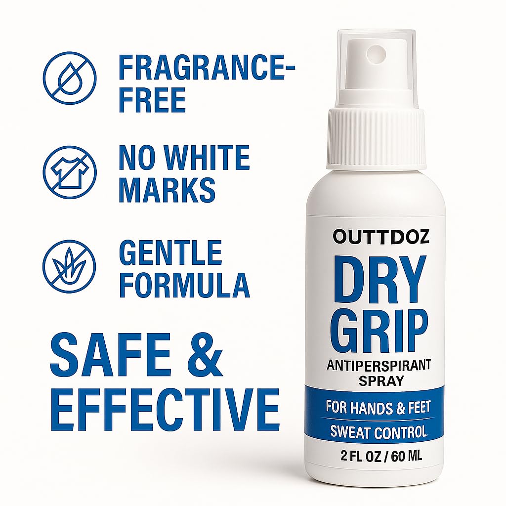 DryGrip Antiperspirant Spray for Sweaty Hands & Feet, 15% Aluminum Chloride