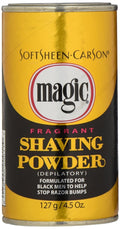 SoftSheen-Carson Magic Razorless Shaving for Men, Magic Shaving Powder with Fragrance, Coarse Textured Beards, Formulated for Black Men, Depilatory, Helps Stop Razor Bumps, Since 1901, 4.5 oz