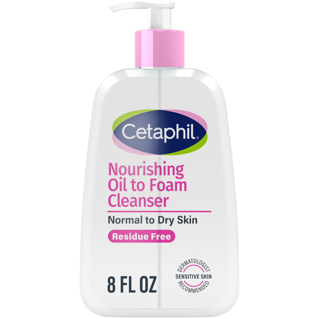 Cetaphil Nourishing Oil to Foam Facial Cleanser, Dry Skin, 8 fl oz