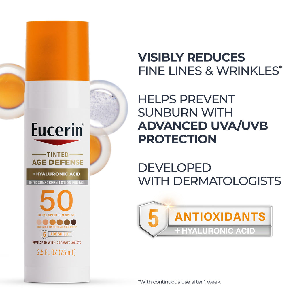 Eucerin Sun Age Defense Tinted Face Lotion SPF 50, 2.5 FL OZ
