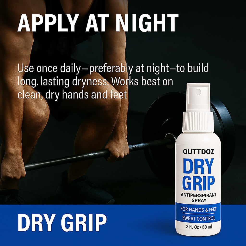 DryGrip Antiperspirant Spray for Sweaty Hands & Feet, 15% Aluminum Chloride