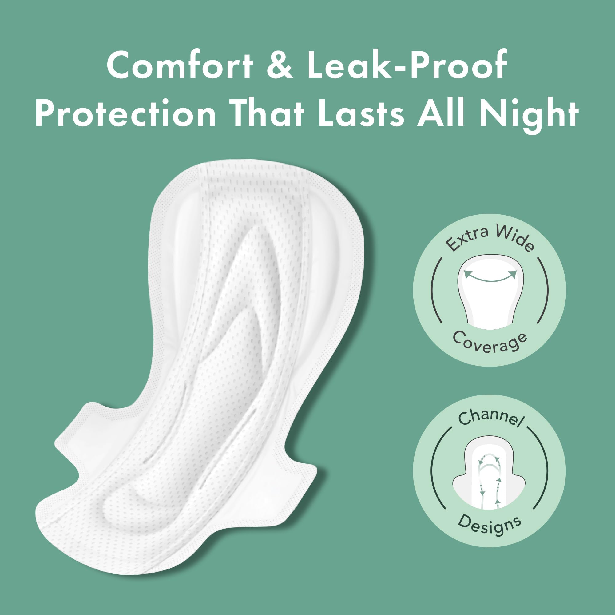 Rael Organic Cotton Sanitary Pads for Women, Regular & Large