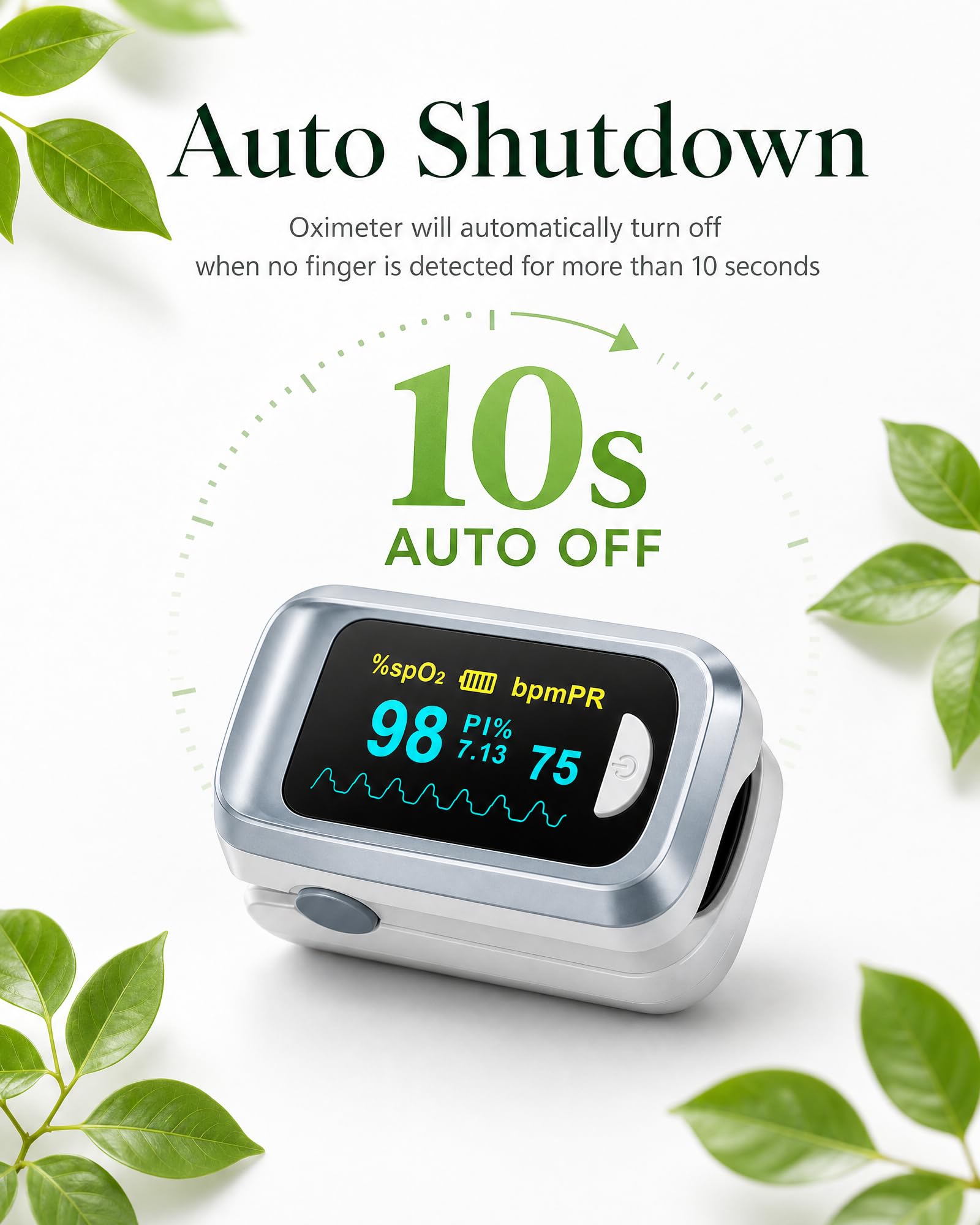 Fingertip Pulse Oximeter & Blood Oxygen Monitor