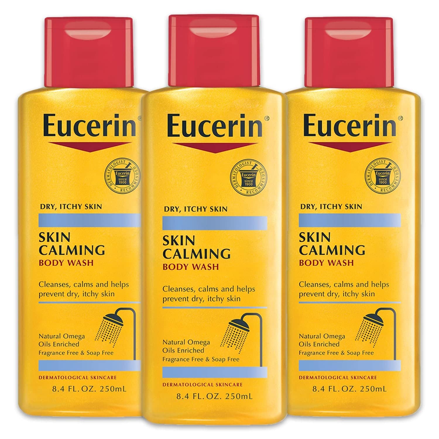 Eucerin Skin Calming Body Wash - Cleanses and Calms to Help Prevent Dry Itchy 8.4 Oz