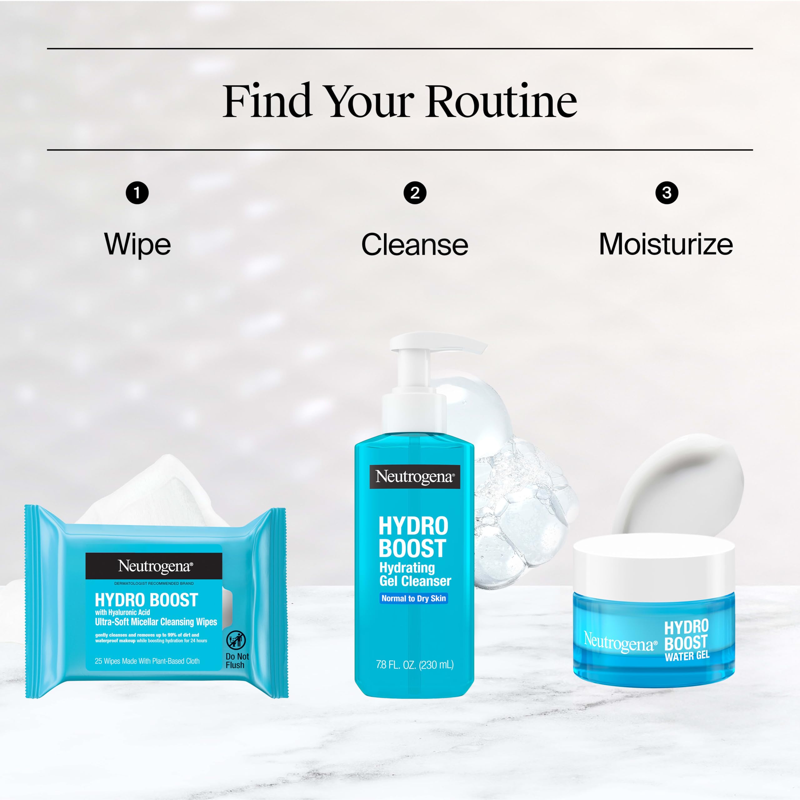 Neutrogena Hydro Boost Ultra-Soft Micellar Cleansing Wipes with Hyaluronic Acid, Hydrating Makeup Remover Wipes Remove Dirt & Waterproof Makeup