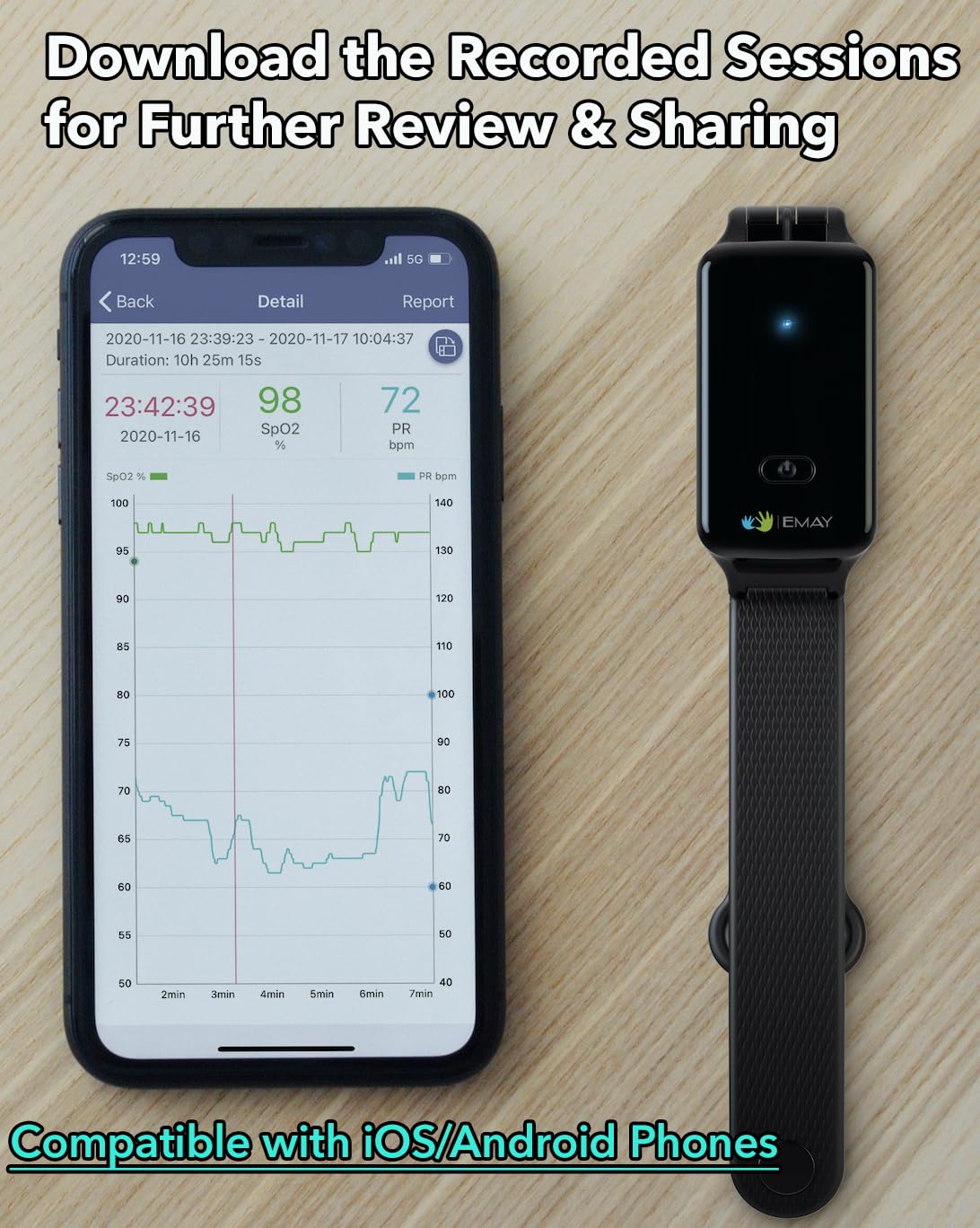 EMAY SleepO2 Wrist Pulse Oximeter & Sleep Monitor