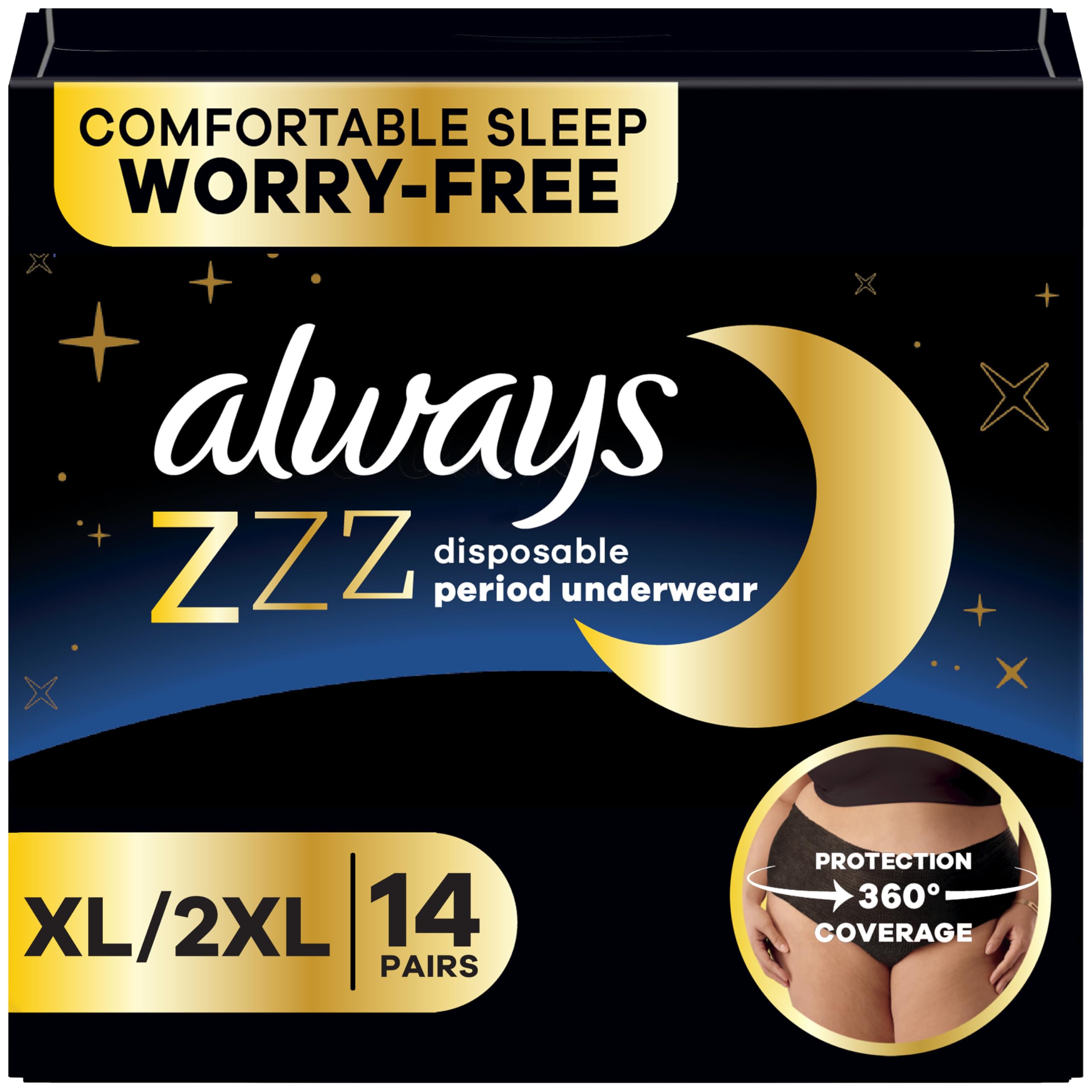 Always ZZZs Disposable Period Underwear
