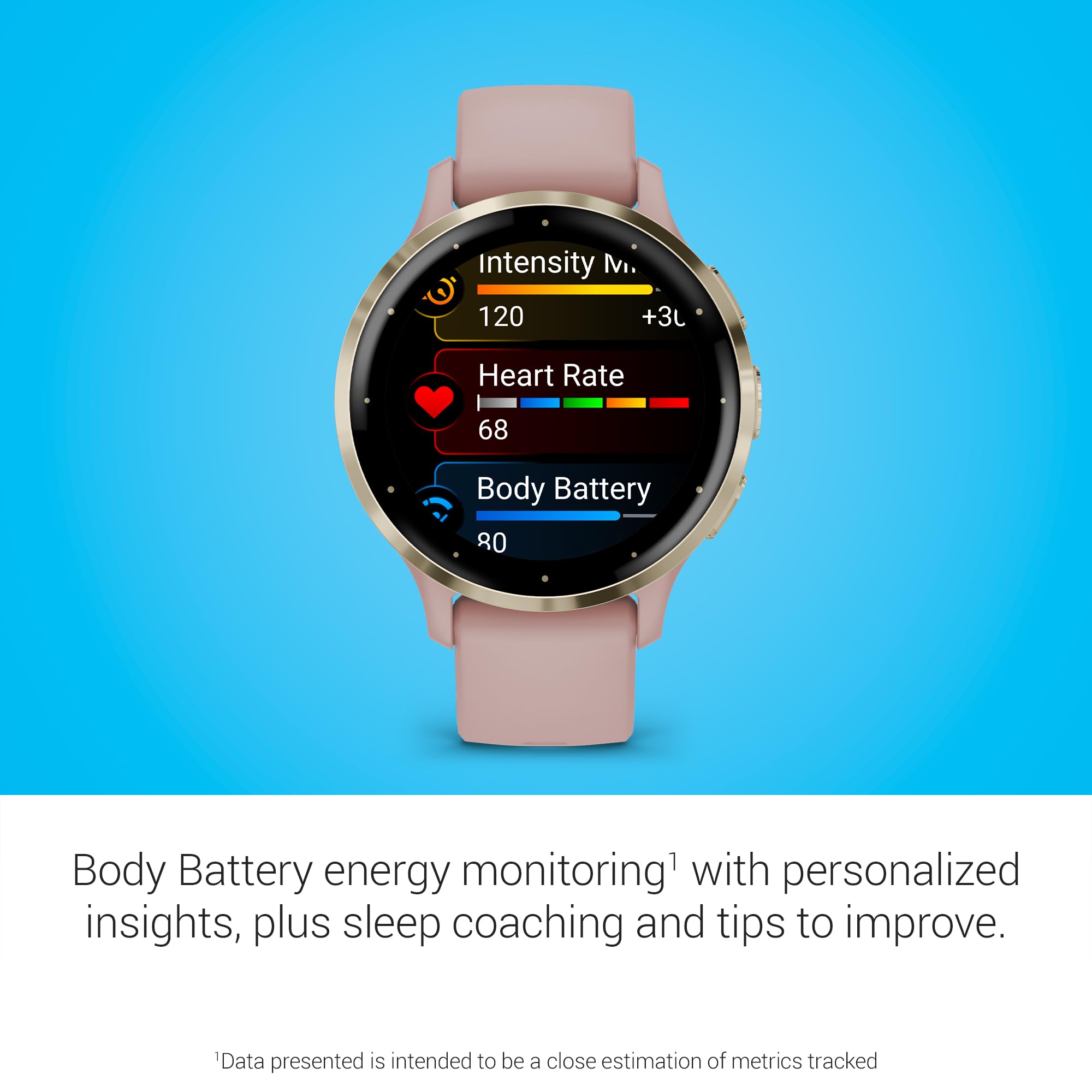 Garmin Venu 3 AMOLED Smartwatch with Stainless Steel Bezel