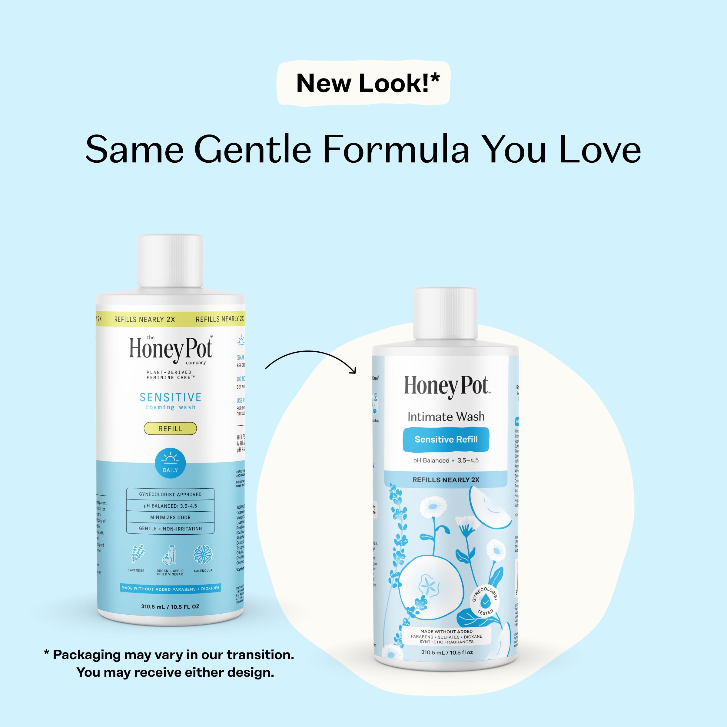 The Honey Pot Sensitive Feminine Wash Refill 10.5 Fl Oz 12-Pack