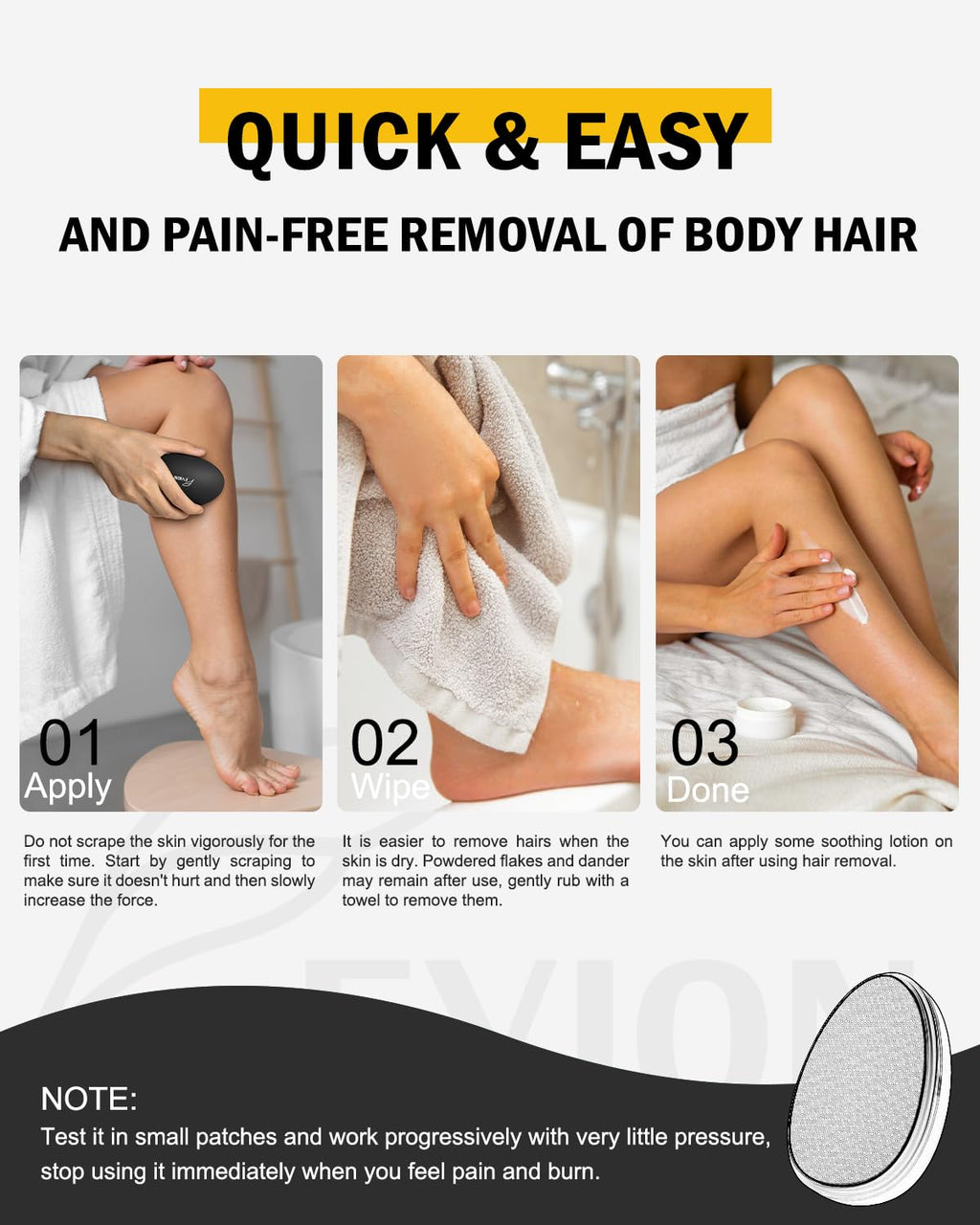 FVION Crystal Hair Eraser for Women, Painless Hair Remover, Removal Device Shaving
