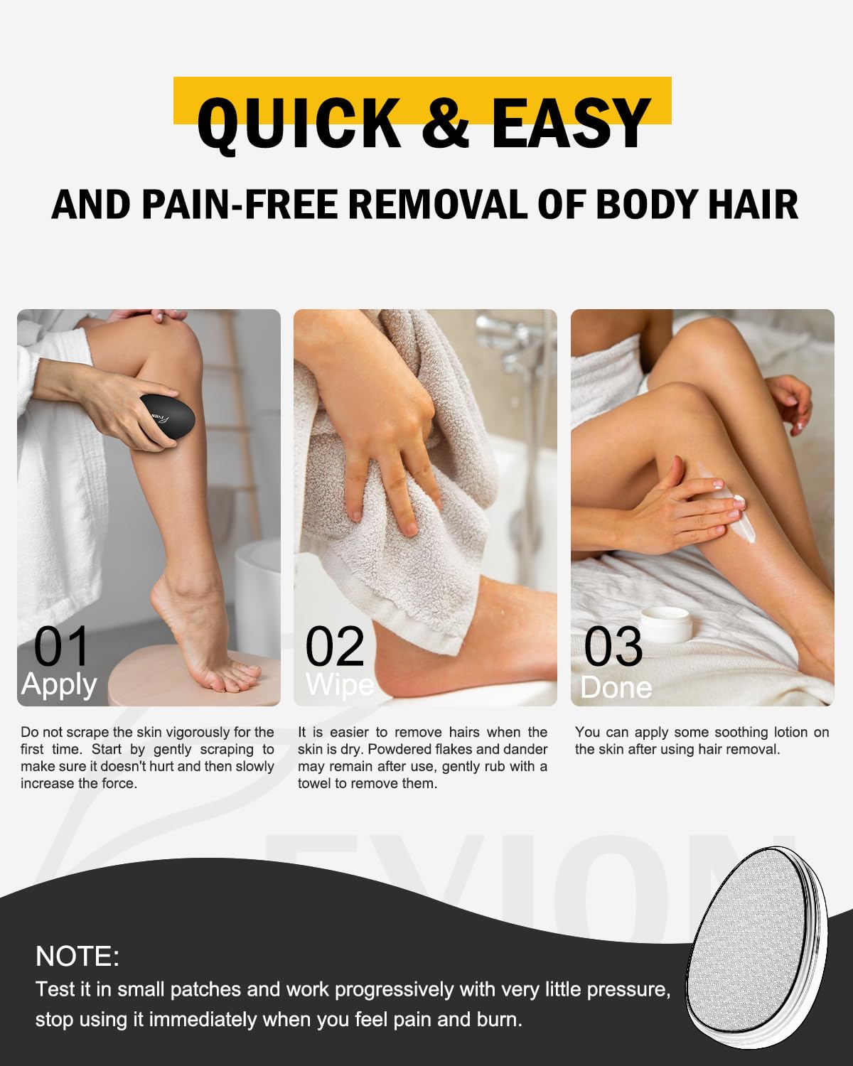 FVION Crystal Hair Eraser for Women, Painless Hair Remover, Removal Device Shaving