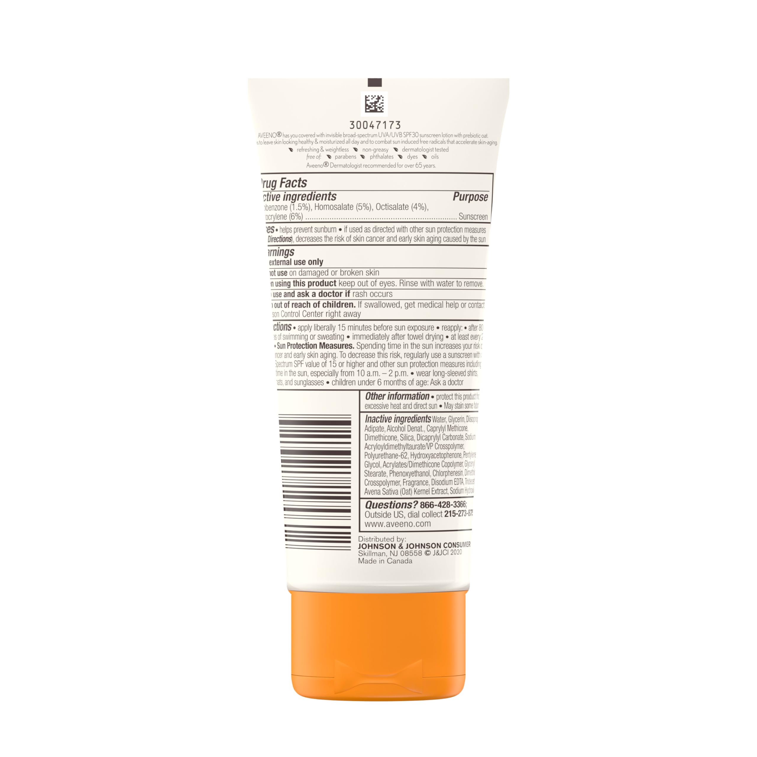 Aveeno Protect + Hydrate Moisturizing Body Sunscreen Lotion with Broad Spectrum SPF & Prebiotic Oat Weightless Refreshing Feel Paraben-Free Oil-Free Oxybenzone-Free 3.0