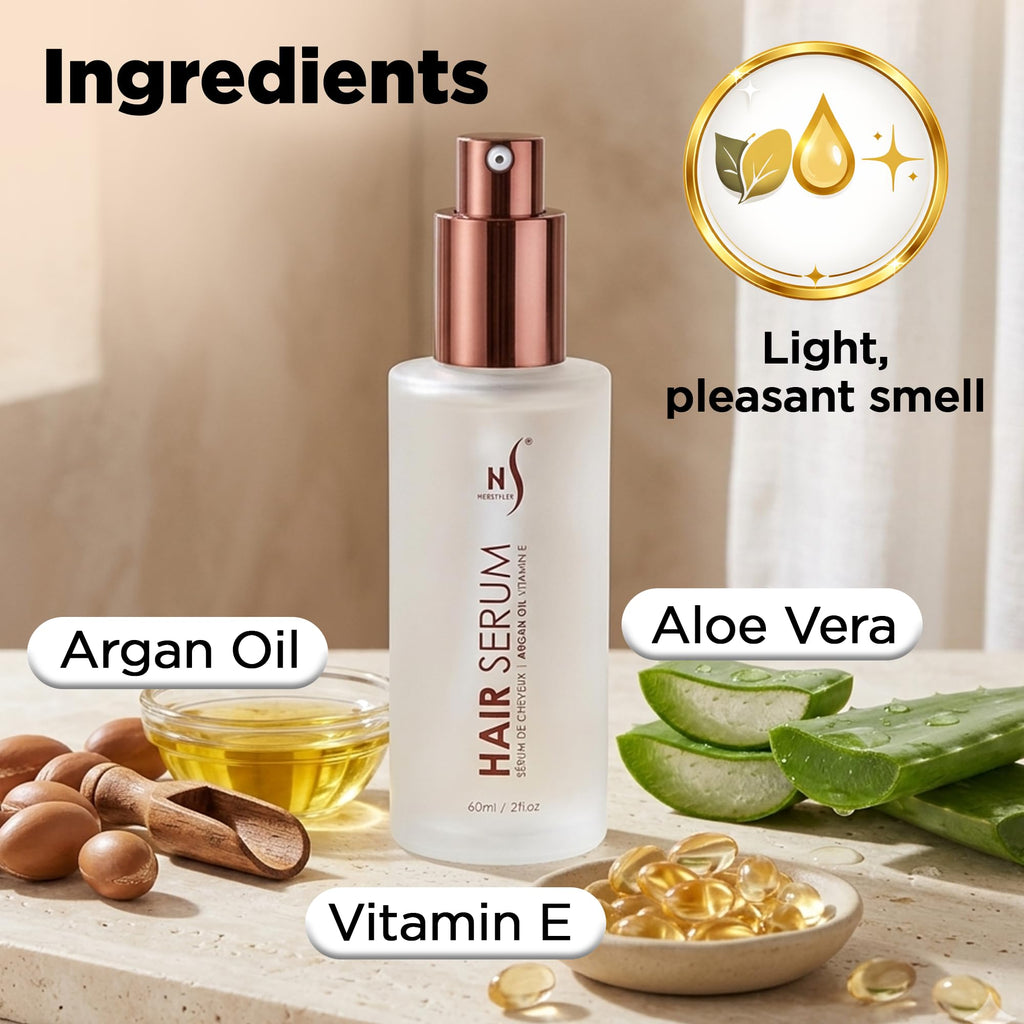 HerStyler Argan Oil Hair Serum - for Frizz, Straightening, Styling & Shine