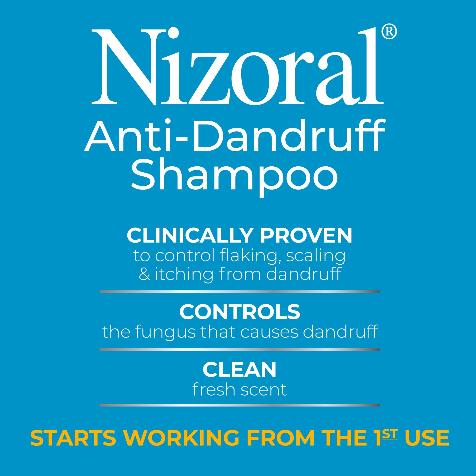 Nizoral Anti-Dandruff Shampoo with 1% Ketoconazole, 14 Fl Oz, Anti Fungal Shampoo