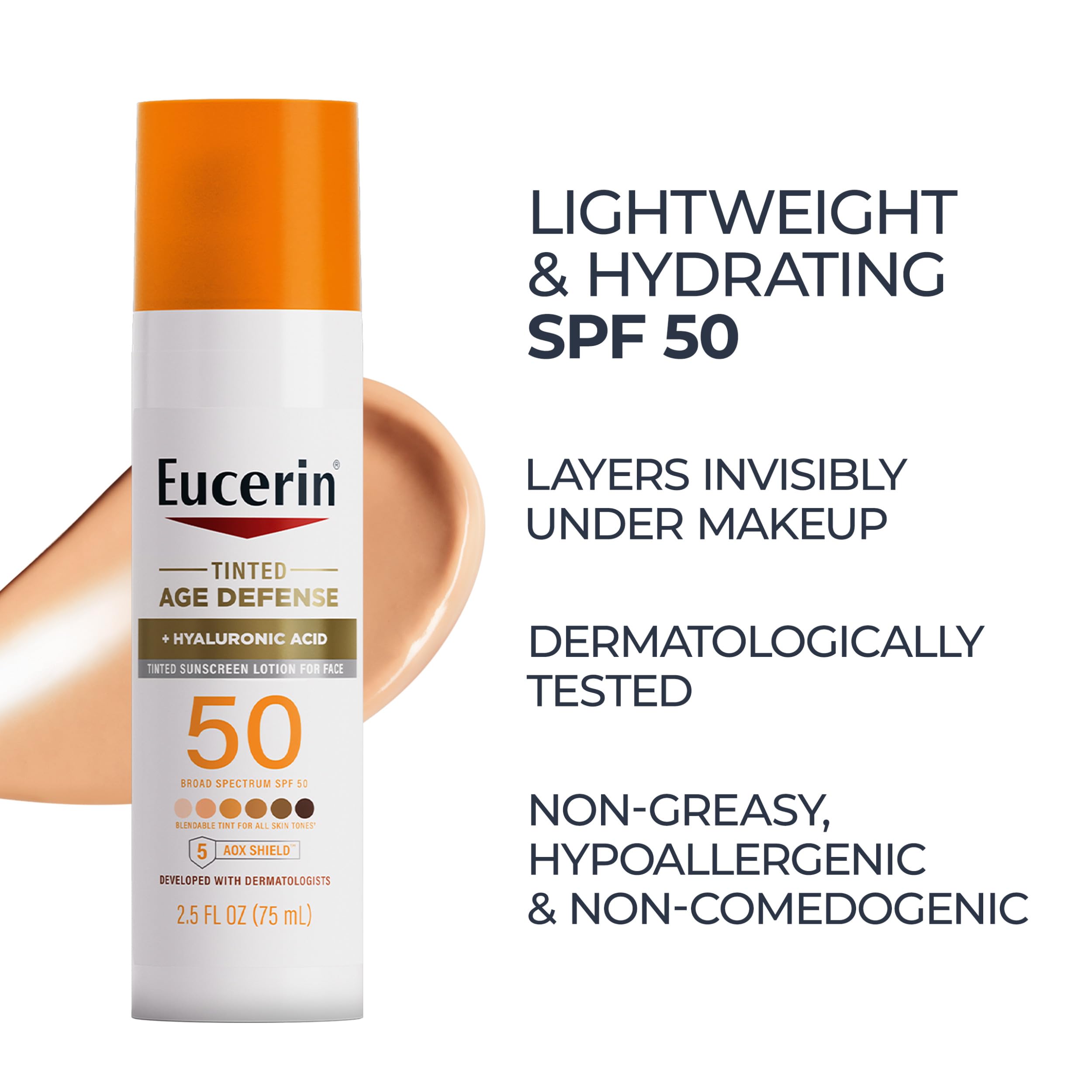Eucerin Sun Age Defense Tinted Face Lotion SPF 50, 2.5 FL OZ