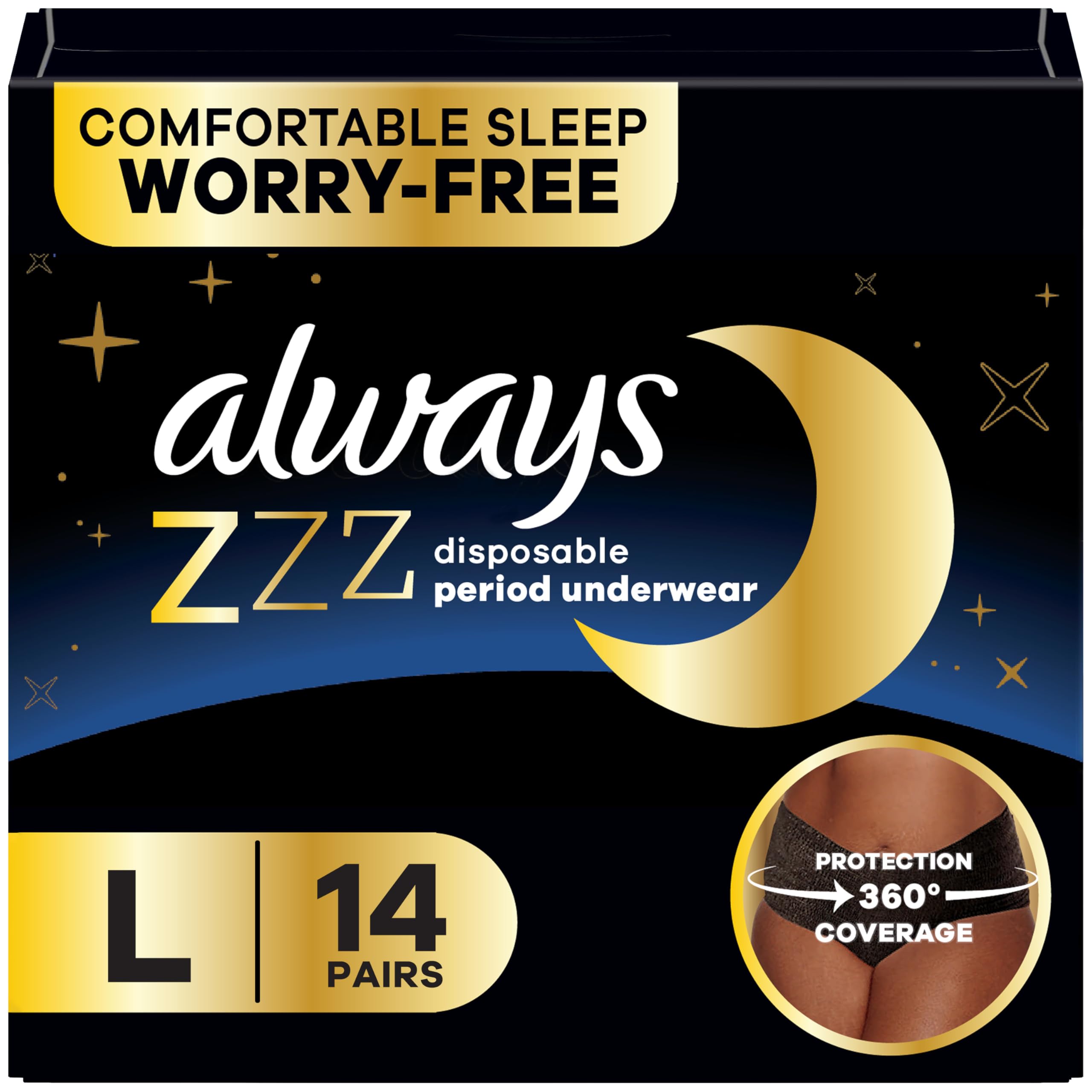 Always ZZZs Disposable Period Underwear