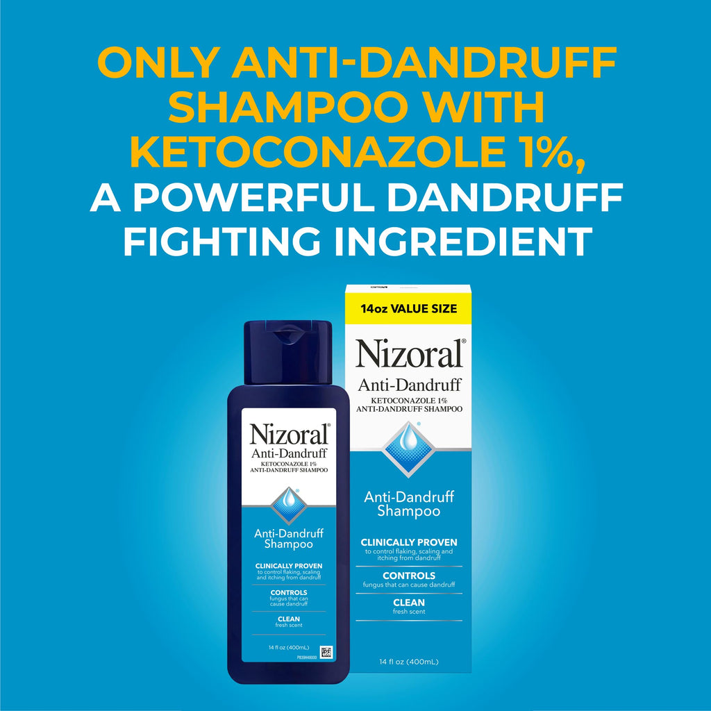 Nizoral Anti-Dandruff Shampoo with 1% Ketoconazole, 14 Fl Oz, Anti Fungal Shampoo