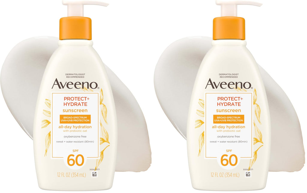 Aveeno Protect + Hydrate Moisturizing Body Sunscreen Lotion with Broad Spectrum SPF & Prebiotic Oat Weightless Refreshing Feel Paraben-Free Oil-Free Oxybenzone-Free 3.0