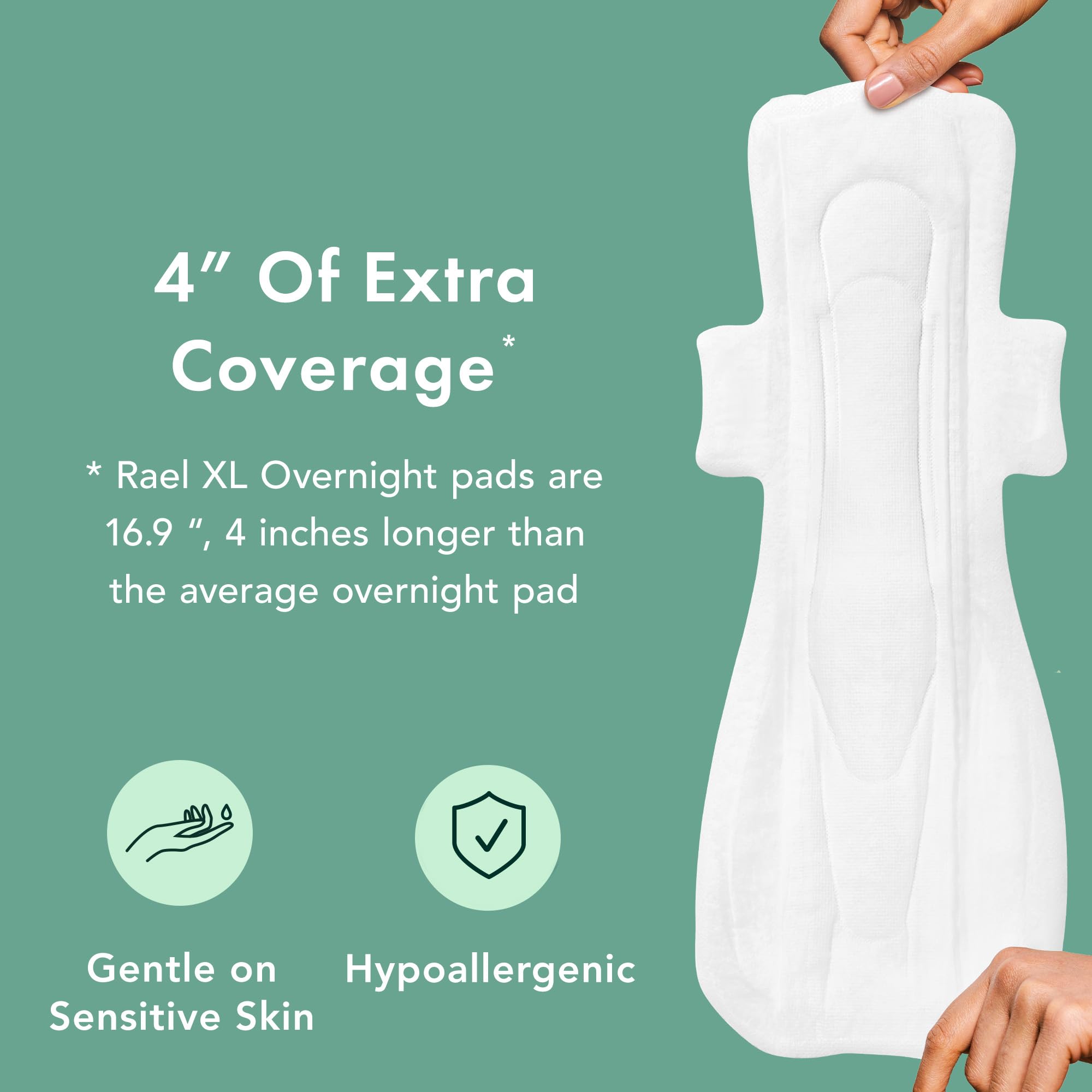 Rael Organic Cotton Sanitary Pads for Women, Regular & Large