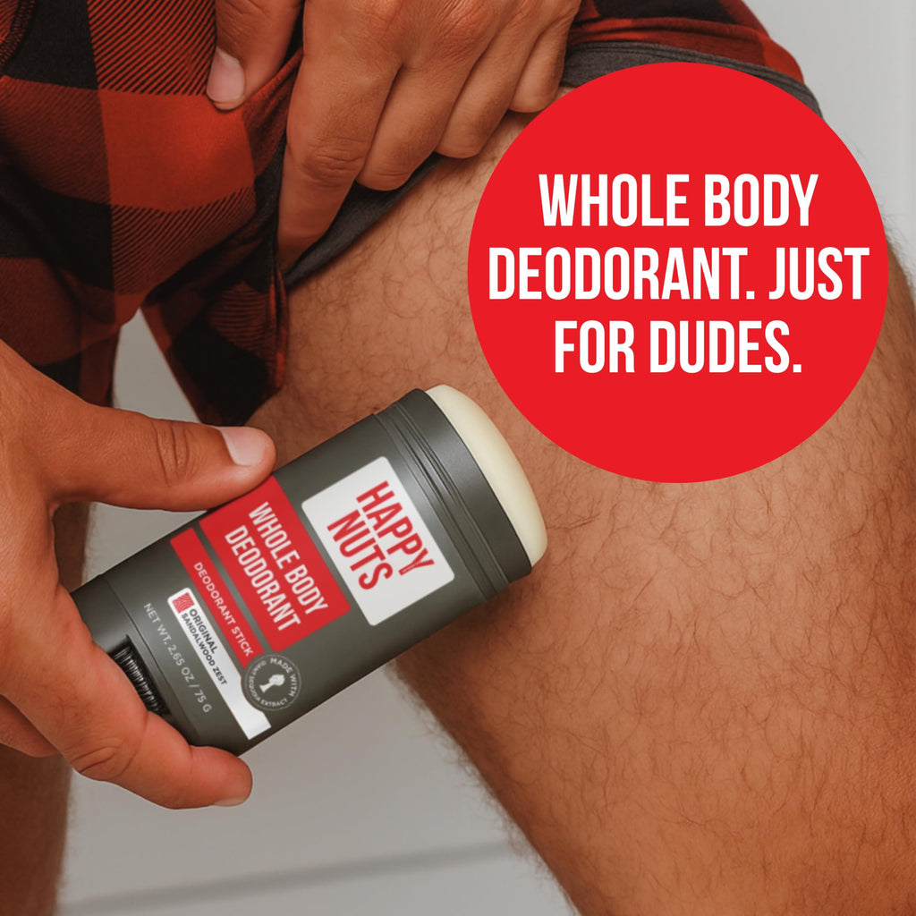 HAPPY NUTS Total Body and Ball Aluminum-Free Deodorant & Comfort Cream Bundle - Complete Ball & Body Odor Defense for Men, OG Scent