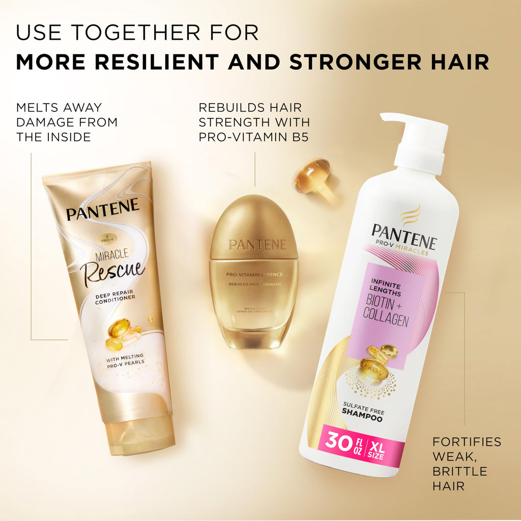 Pantene Miracle Rescue Deep Conditioner with Melting Pro-V Pearls - For Dry, Damaged, or Color-Treated Hair - Intense Moisture & Repair - 8.0 Oz