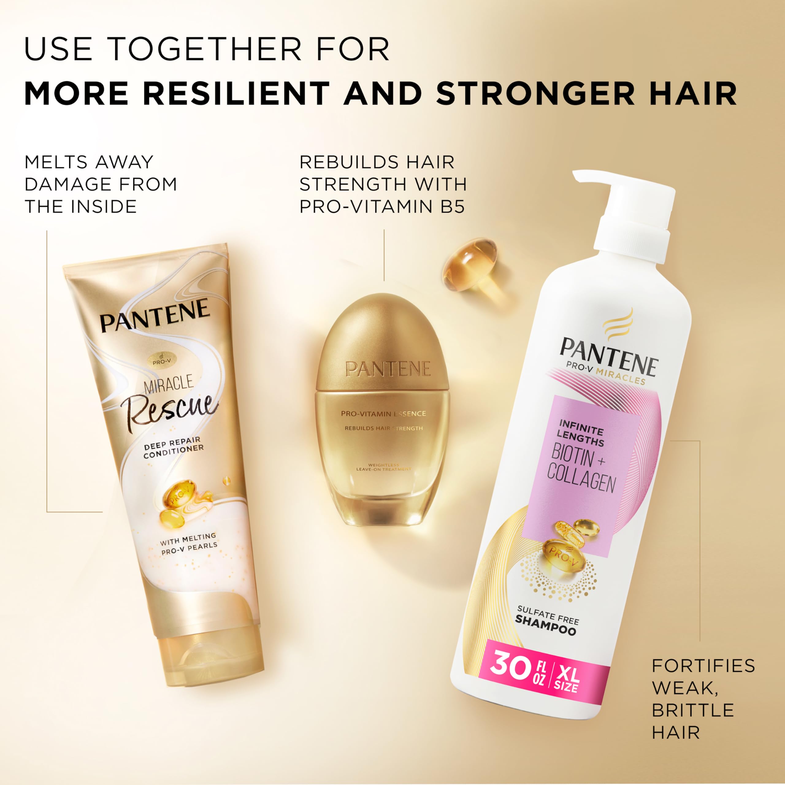 Pantene Miracle Rescue Deep Conditioner with Melting Pro-V Pearls - For Dry, Damaged, or Color-Treated Hair - Intense Moisture & Repair - 8.0 Oz