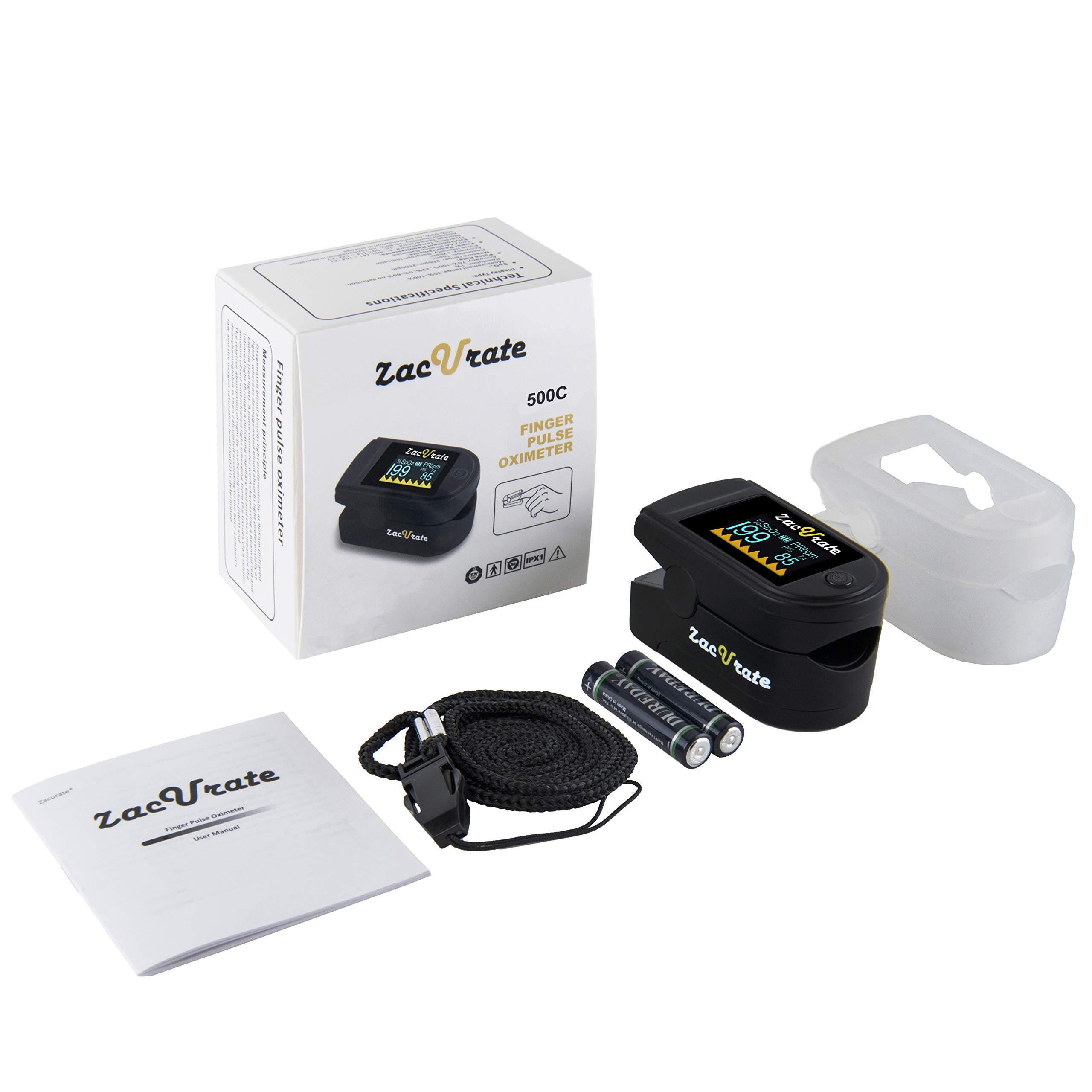 Zacurate 500 Series Fingertip Pulse Oximeter Monitor