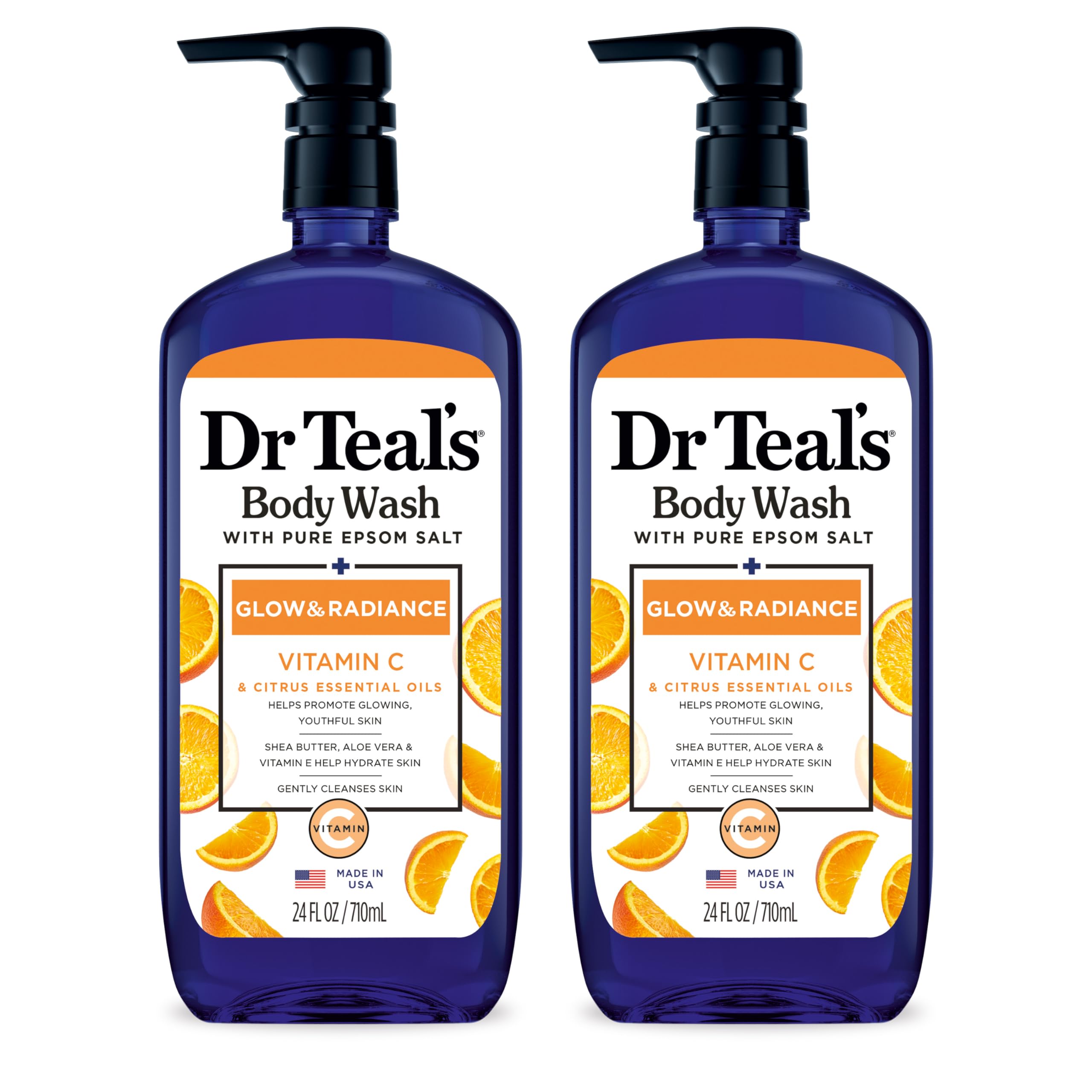 Dr Teal's Pure Epsom Salt Body Wash 24 Fl Oz, 2-Pack