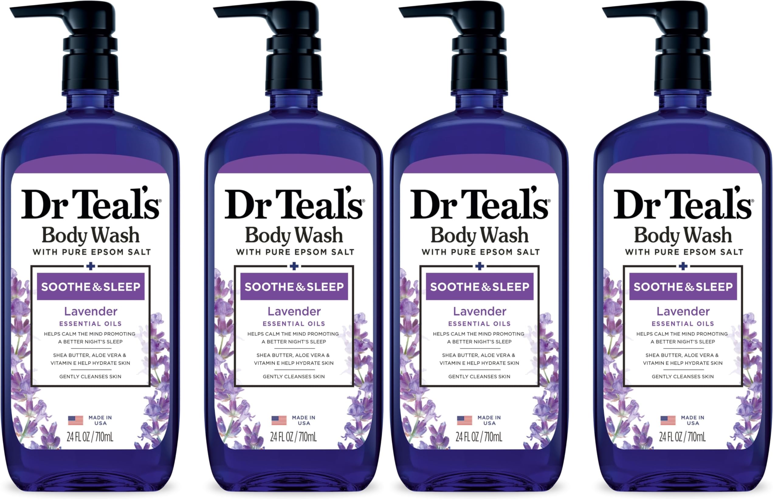 Dr Teal's Body Wash with Pure Epsom Salt, 24 fl oz (Pack of 2)