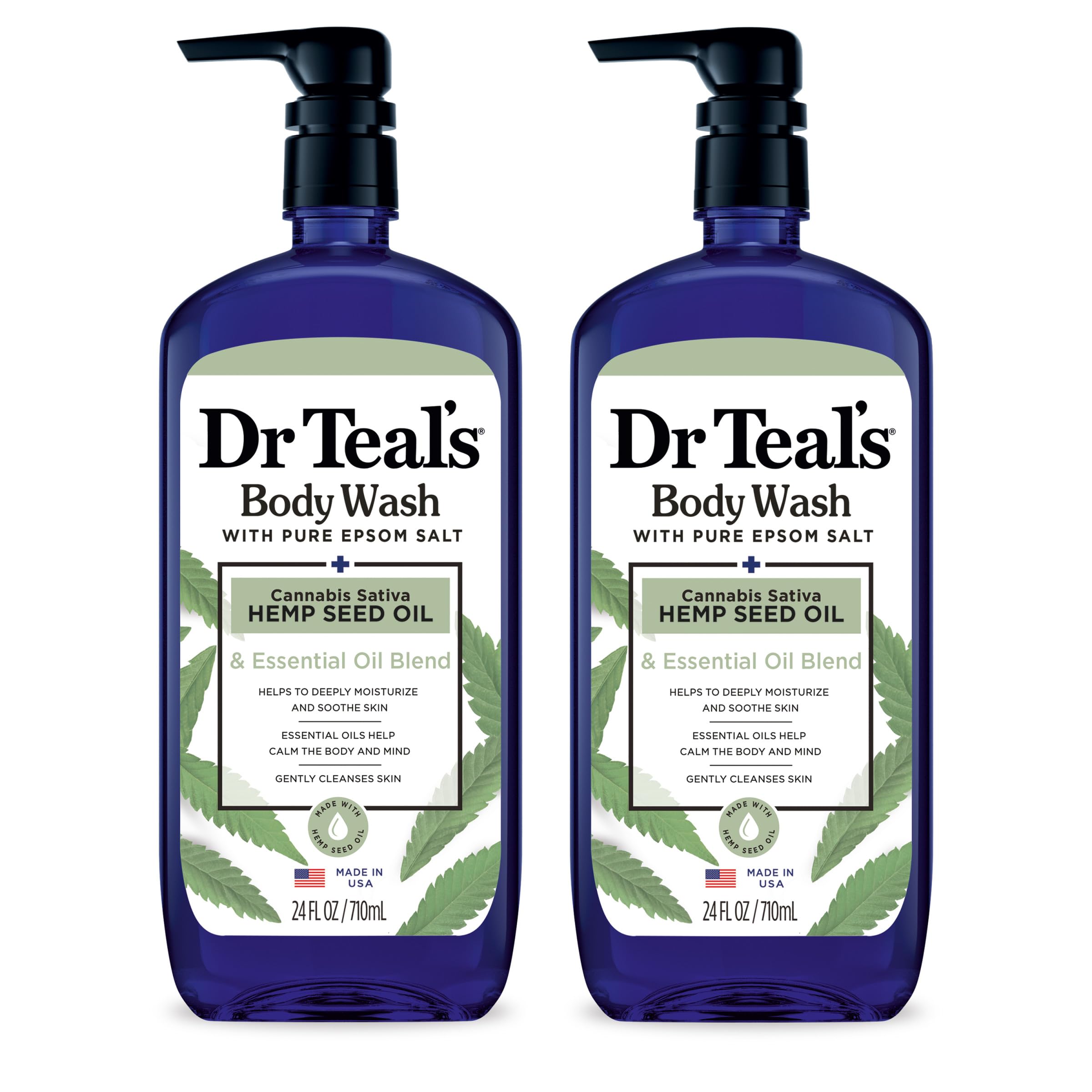 Dr Teal's Pure Epsom Salt Body Wash 24 Fl Oz, 2-Pack