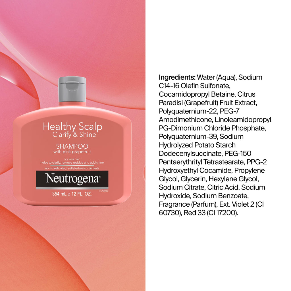 Neutrogena Healthy Scalp Clarify & Shine Shampoo, Pink Grapefruit 12 fl oz