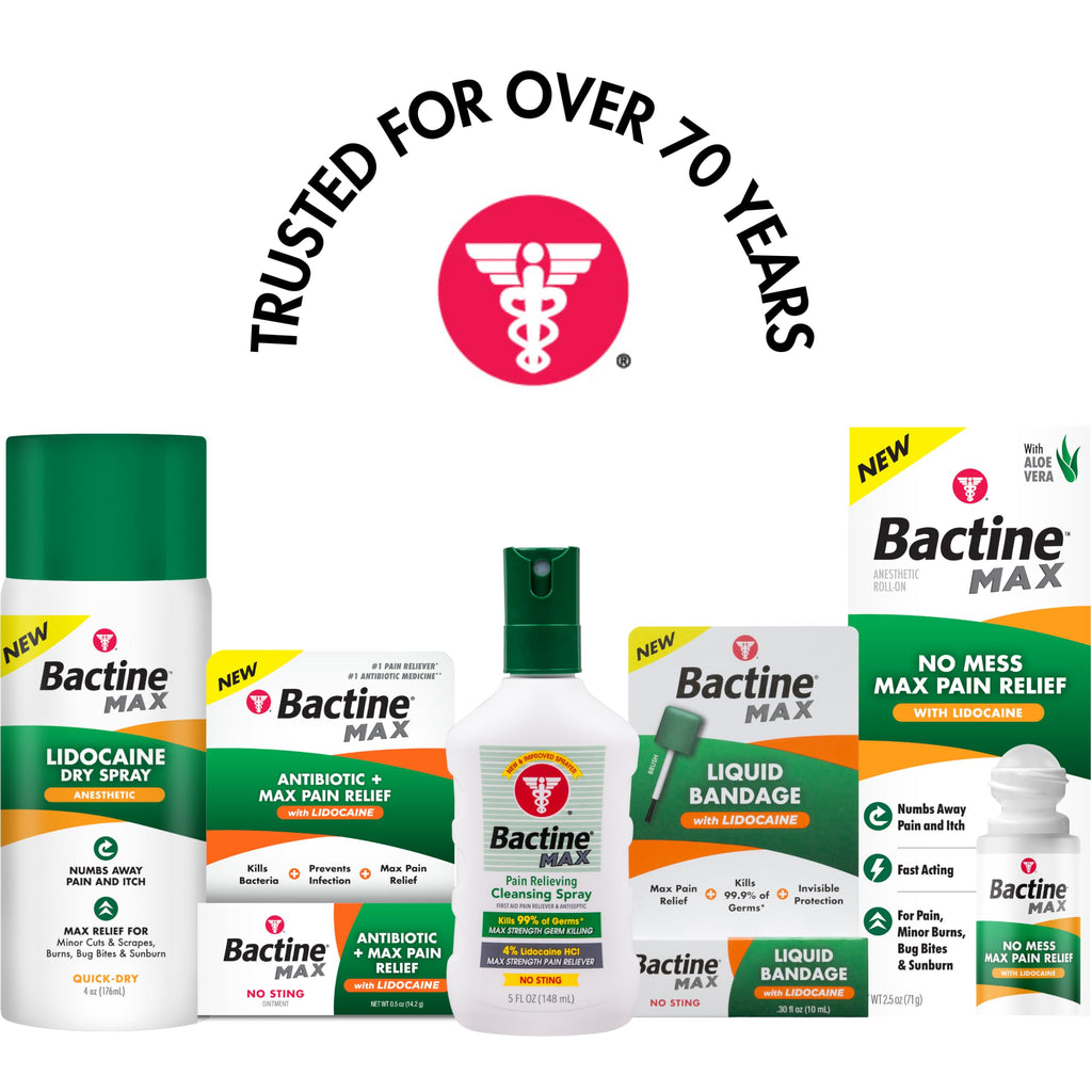 Bactine MAX Liquid Bandage with Lidocaine for Wound Care