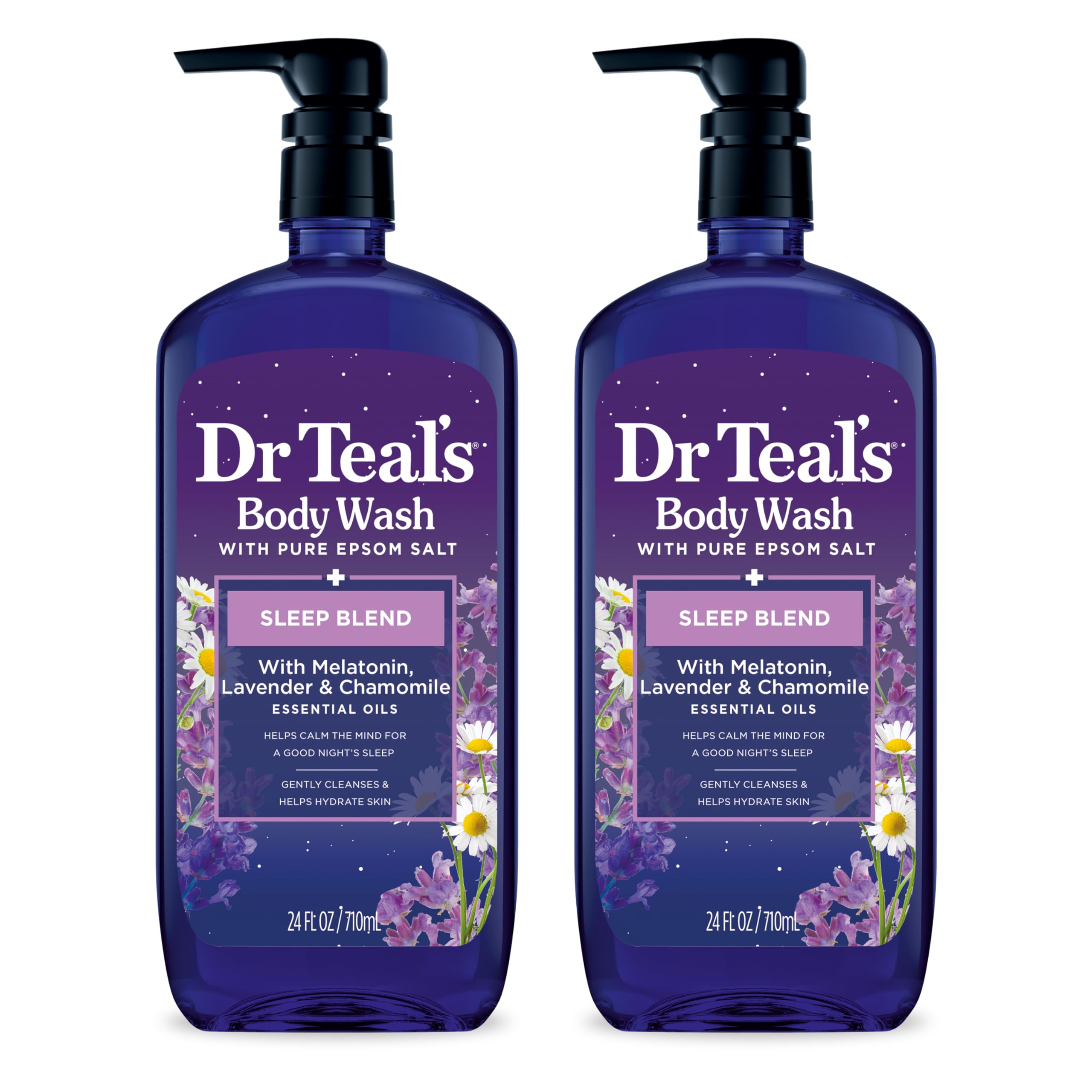 Dr Teal's Pure Epsom Salt Body Wash 24 Fl Oz, 2-Pack