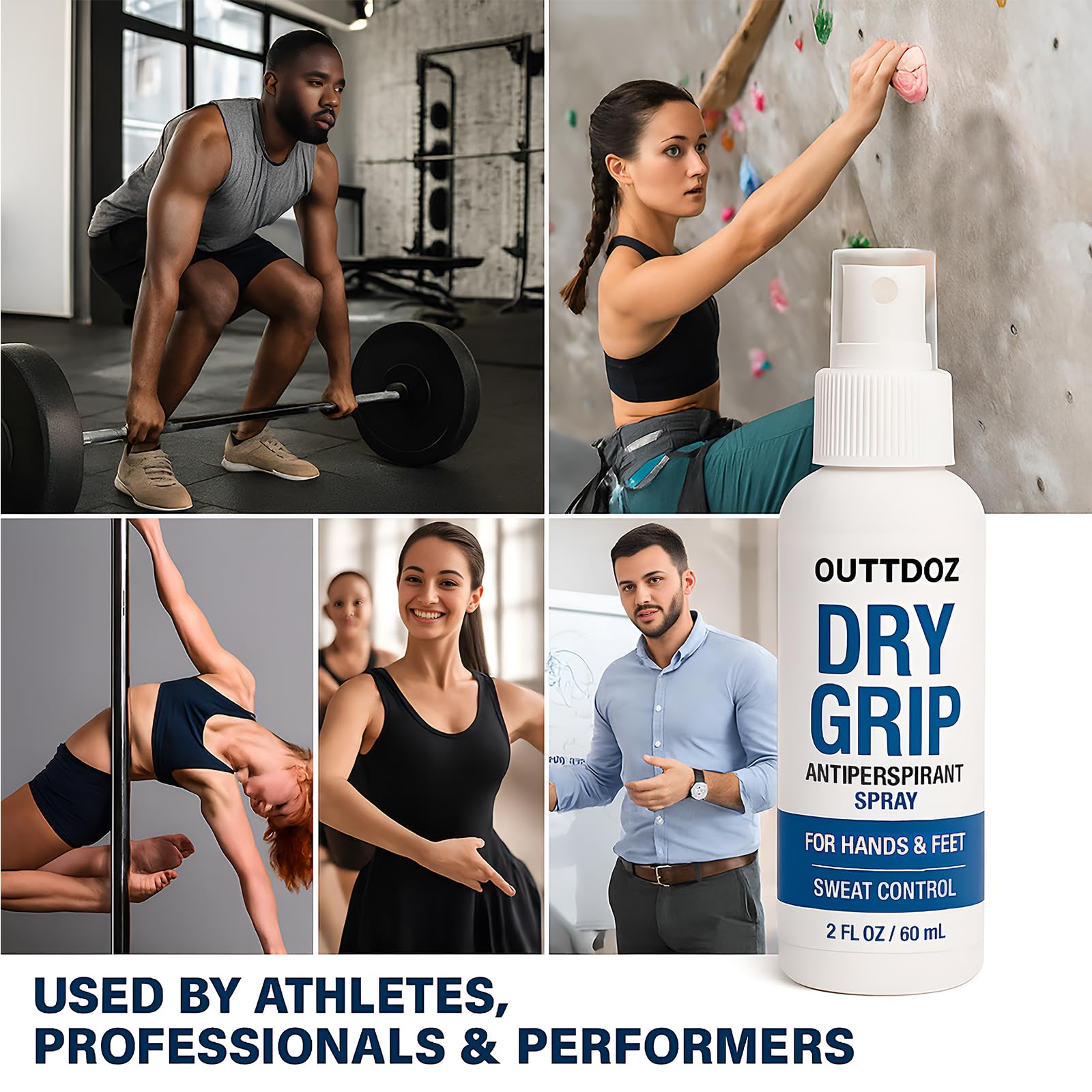 DryGrip Antiperspirant Spray for Sweaty Hands & Feet, 15% Aluminum Chloride