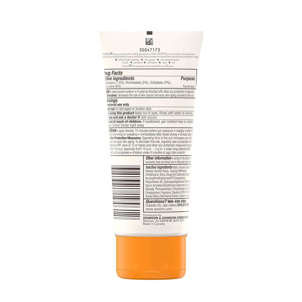 Aveeno Protect + Hydrate Moisturizing Body Sunscreen Lotion with Broad Spectrum SPF & Prebiotic Oat Weightless Refreshing Feel Paraben-Free Oil-Free Oxybenzone-Free 3.0