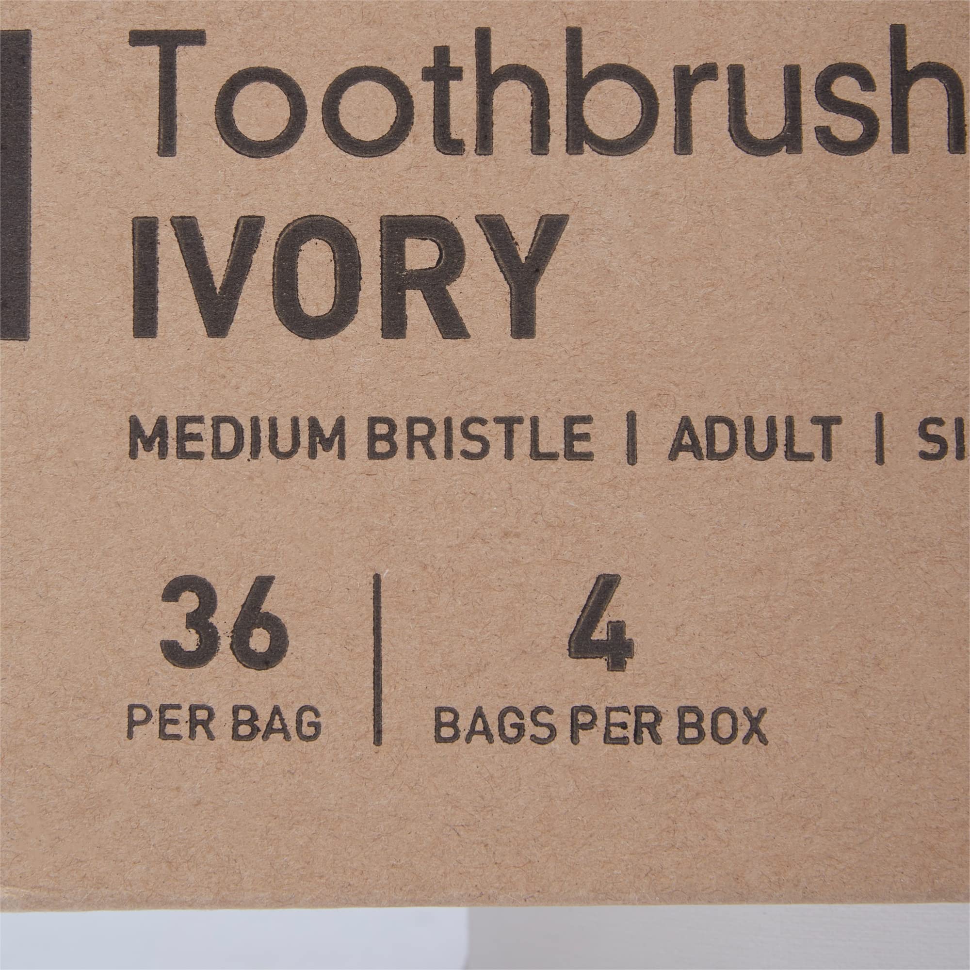 McKesson Toothbrush, Ivory, Medium Bristles, Curved, Individually Wrapped, 144 Count, 10 Packs, 1440 Total