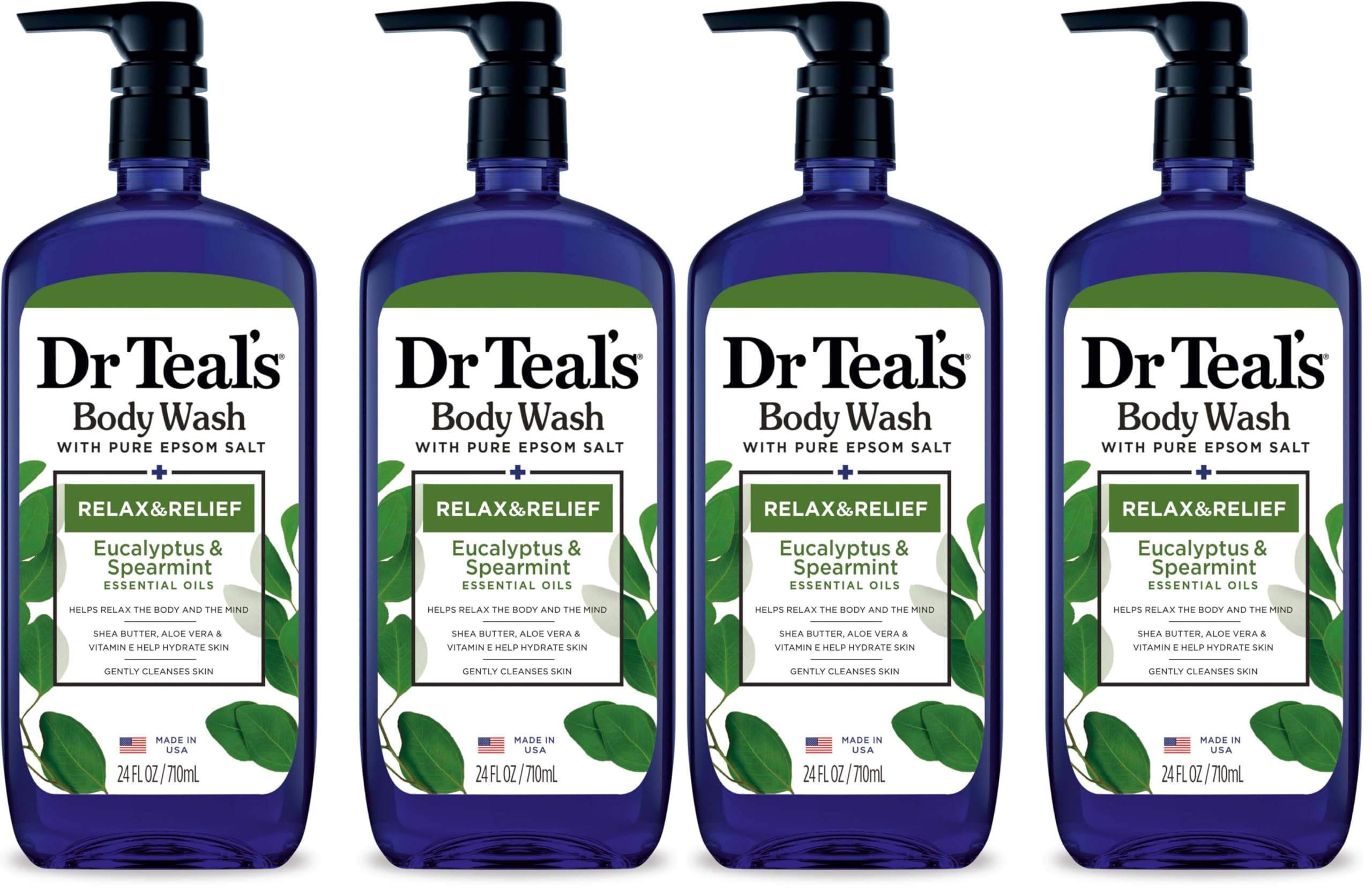 Dr Teal's Pure Epsom Salt Body Wash 24 Fl Oz, 2-Pack